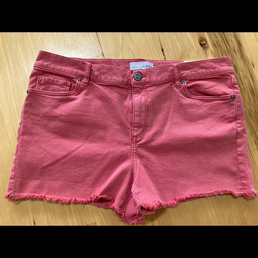 Loft coral cut off shorts size 12